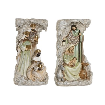 Crèche de Noël Home ESPRIT Multicouleur Résine 19,5 x 11 x 31,5 cm (2 Unités)