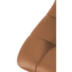 Lot de 4 chaises de salle à manger Antibes simili cuir marron foncé