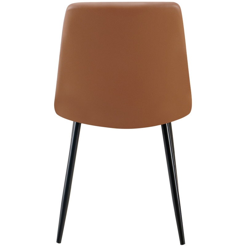 Lot de 4 chaises de salle à manger Antibes simili cuir marron foncé