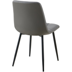 Lot de 4 chaises de salle à manger Antibes simili cuir gris foncé