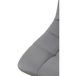 Lot de 4 chaises de salle à manger Antibes simili cuir gris foncé
