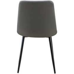 Lot de 4 chaises de salle à manger Antibes simili cuir gris foncé