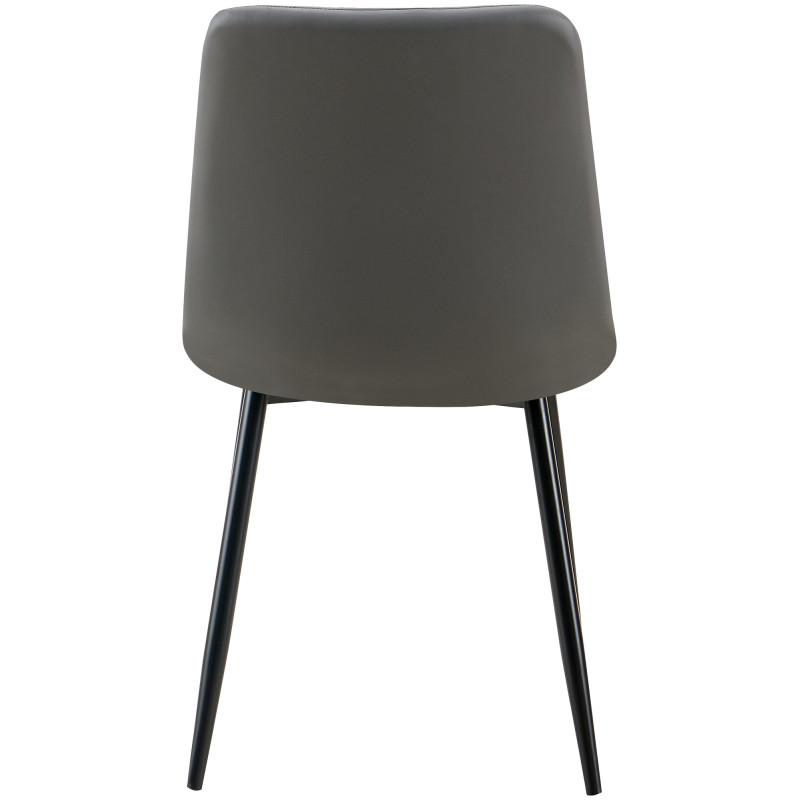 Lot de 4 chaises de salle à manger Antibes simili cuir gris foncé