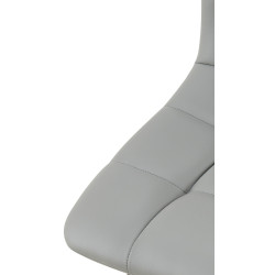 Ensemble de 4 chaises de salle à manger Antibes, similicuir, gris clair