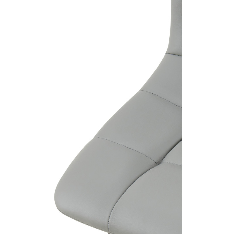 Lot de 4 chaises de salle à manger Antibes simili cuir gris clair