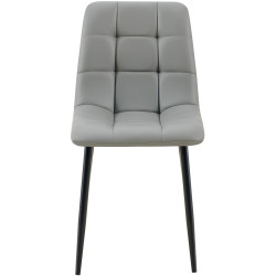 Lot de 4 chaises de salle à manger Antibes simili cuir gris clair