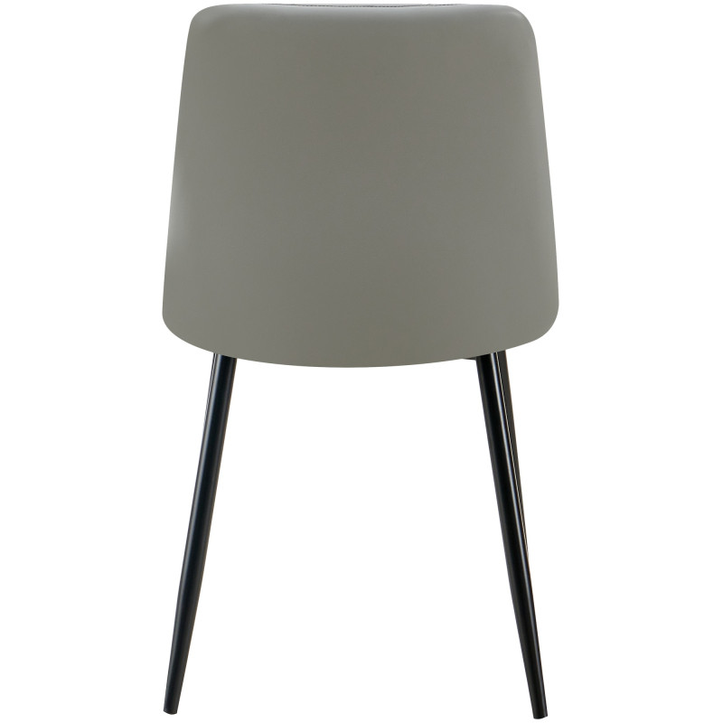 Lot de 4 chaises de salle à manger Antibes simili cuir gris clair