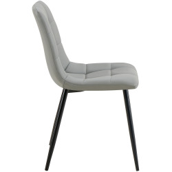 Lot de 4 chaises de salle à manger Antibes simili cuir gris clair