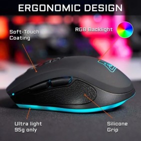 THE G-LAB Souris Gaming rétroéclairé Sans fil KULT NEON- 2400 DPI