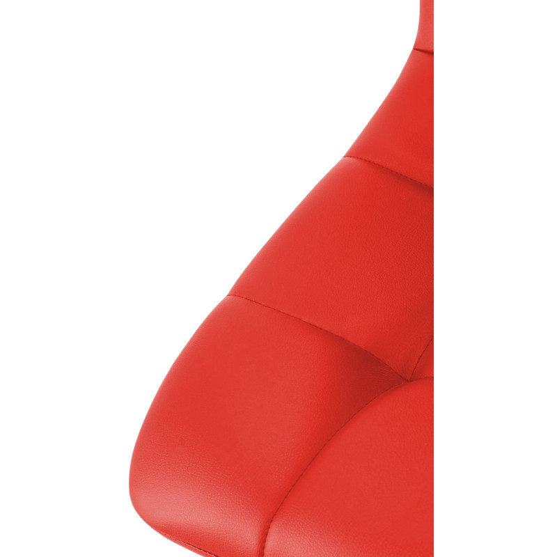 Lot de 4 chaises de salle à manger Antibes simili cuir rouge