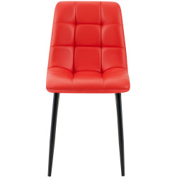 Lot de 4 chaises de salle à manger Antibes simili cuir rouge