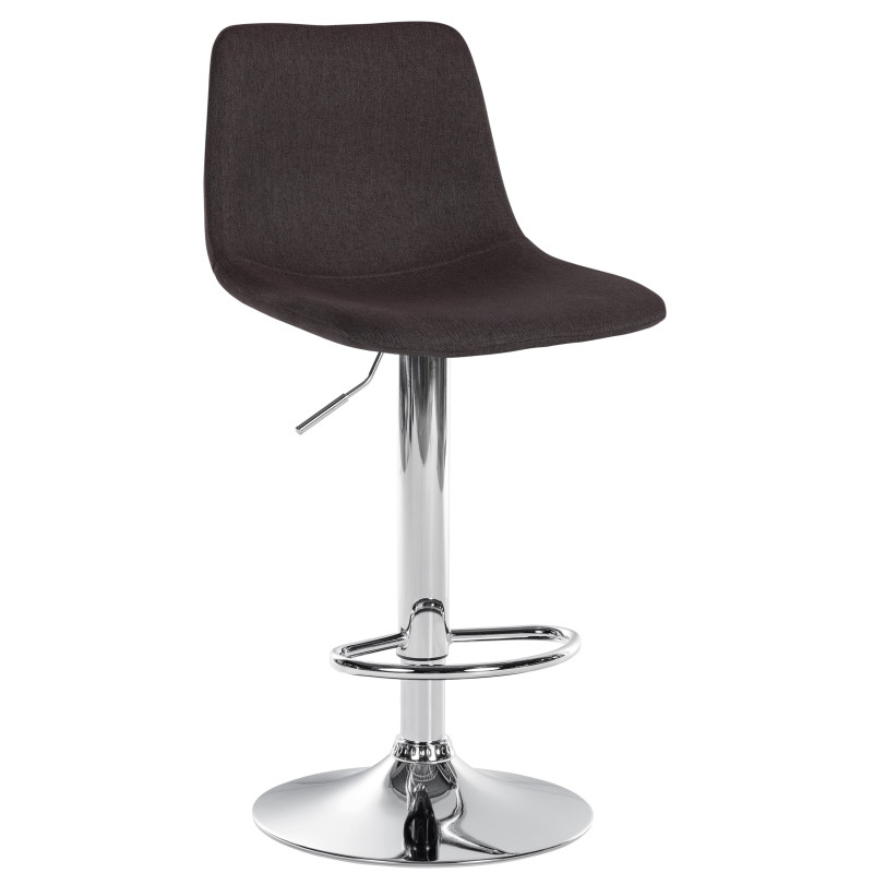 Tabouret de bar Divo tissu chromé taupe
