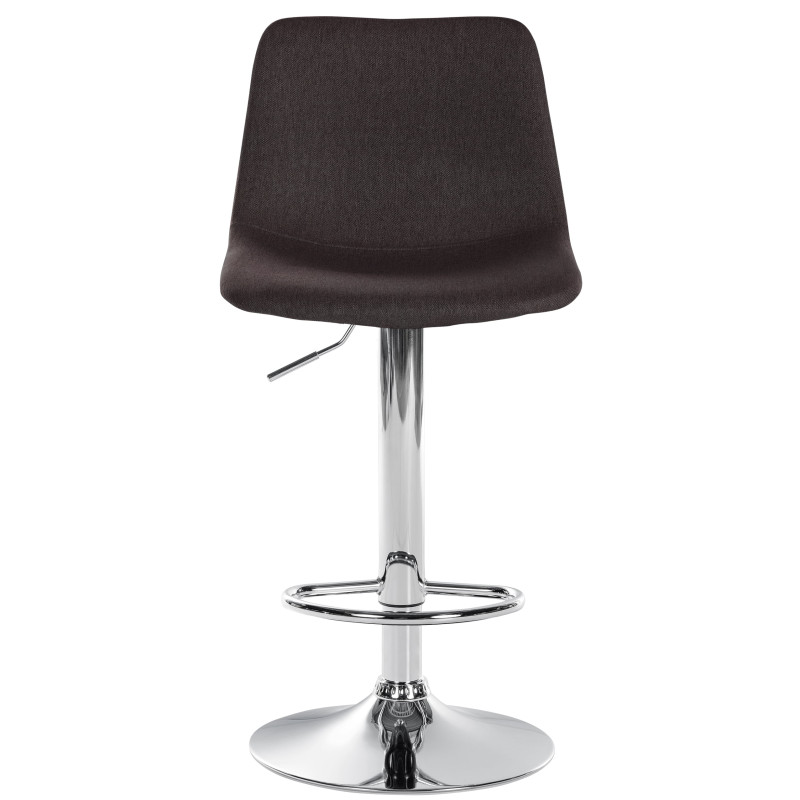 Tabouret de bar Divo tissu chromé taupe