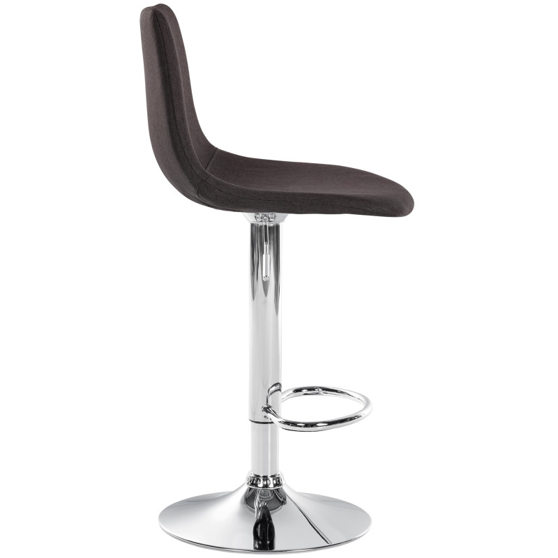 Tabouret de bar Divo tissu chromé taupe