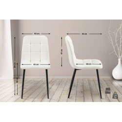 Lot de 4 chaises de salle à manger Antibes simili cuir blanc