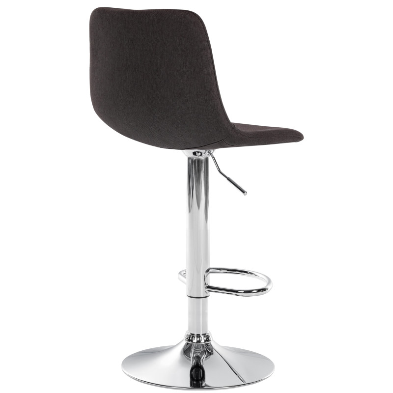 Tabouret de bar Divo tissu chromé taupe