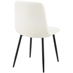 Lot de 4 chaises de salle à manger Antibes simili cuir blanc