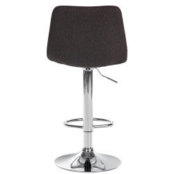 Tabouret de bar Divo tissu chromé taupe