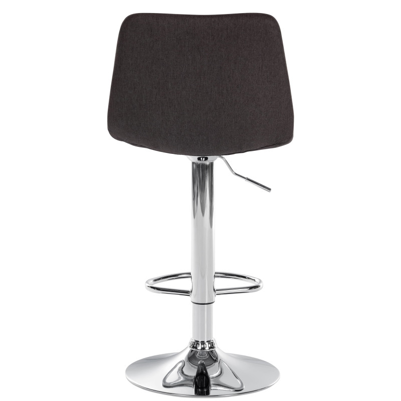 Tabouret de bar Divo tissu chromé taupe