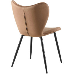 Chaise de salle à manger Maika en velours marron