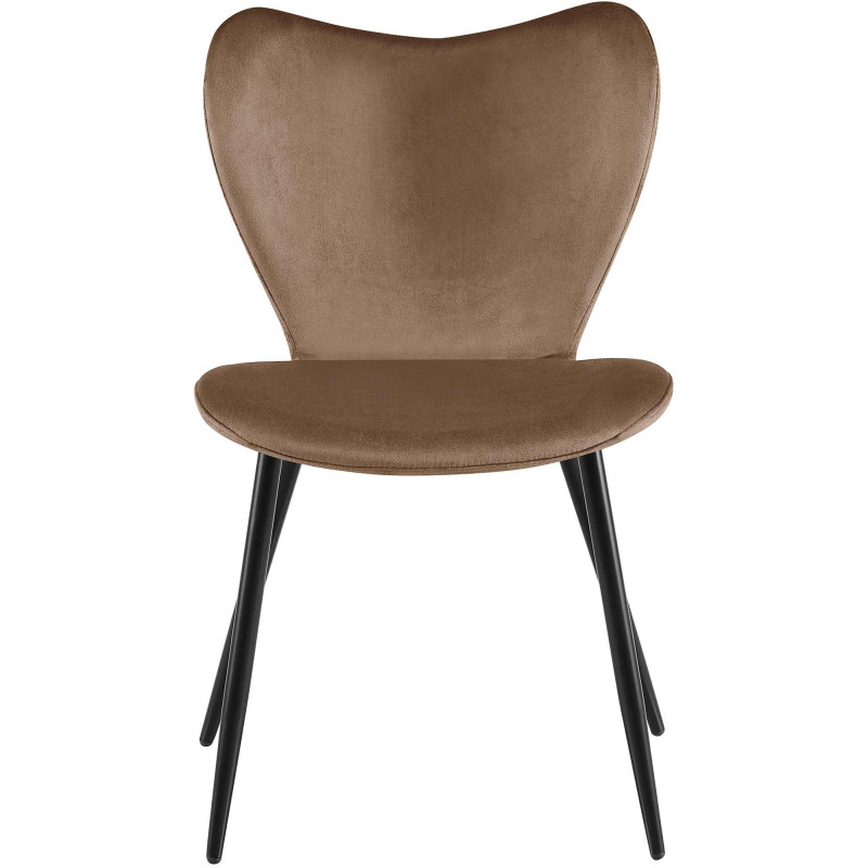 Chaise de salle à manger Maika en velours marron