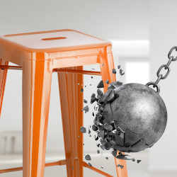 Lot de 4 tabourets de bar Joshua orange