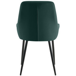 Lot de 2 chaises de salle à manger Elmira velours noir vert
