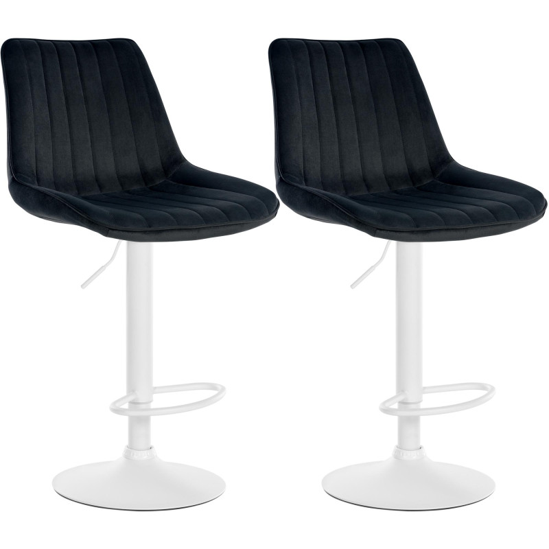Lot de 2 tabourets de bar Toni en velours noir