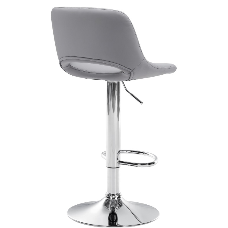 Tabouret de bar Camden, similicuir, chrome gris