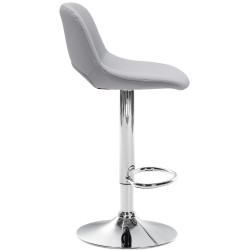 Tabouret de bar Camden, similicuir, chrome gris