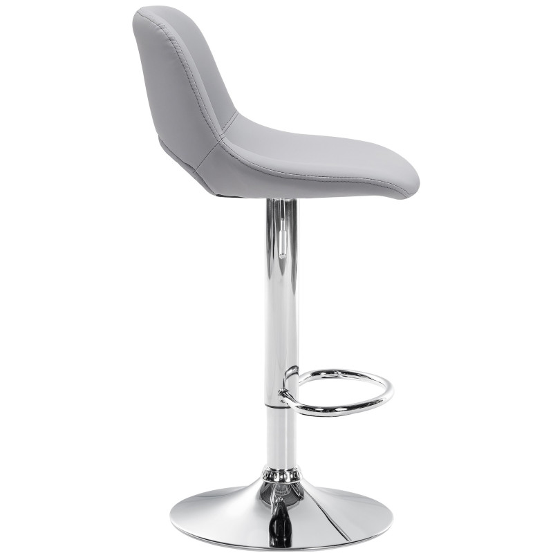 Tabouret de bar Camden, similicuir, chrome gris