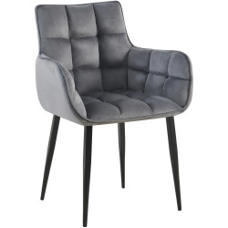 Chaise Tirana en velours gris foncé