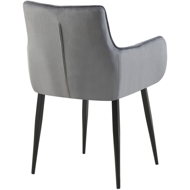 Chaise Tirana en velours gris foncé