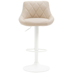 Tabouret de bar Lazio, similicuir crème