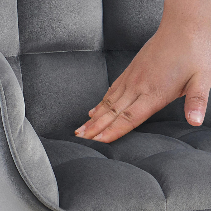 Fauteuil Tirana, velours, gris foncé