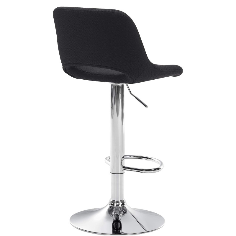 Tabouret de bar Camden en tissu chromé noir