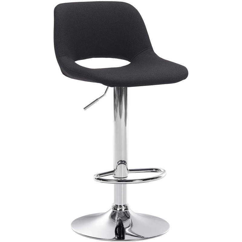 Tabouret de bar Camden en tissu chromé noir