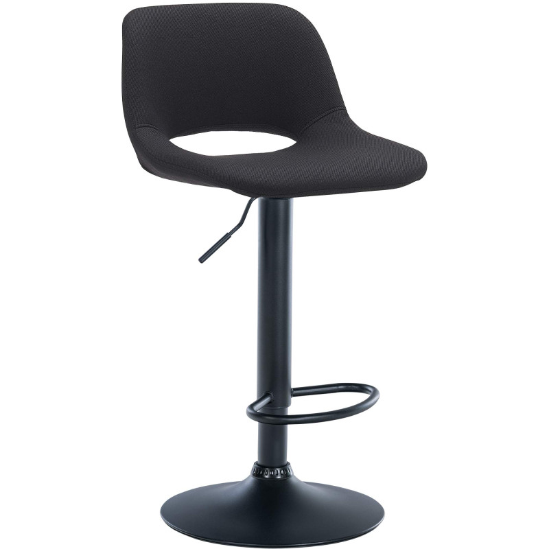 Tabouret de bar Camden en tissu noir