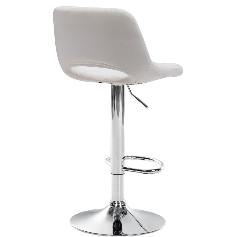 Tabouret de bar en velours chromé Camden crème