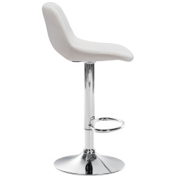 Tabouret de bar en velours chromé Camden crème