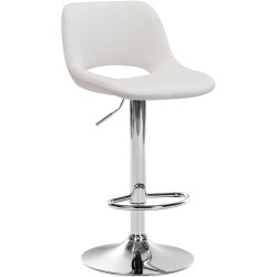Tabouret de bar en velours chromé Camden crème