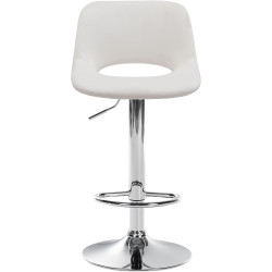 Tabouret de bar en velours chromé Camden crème