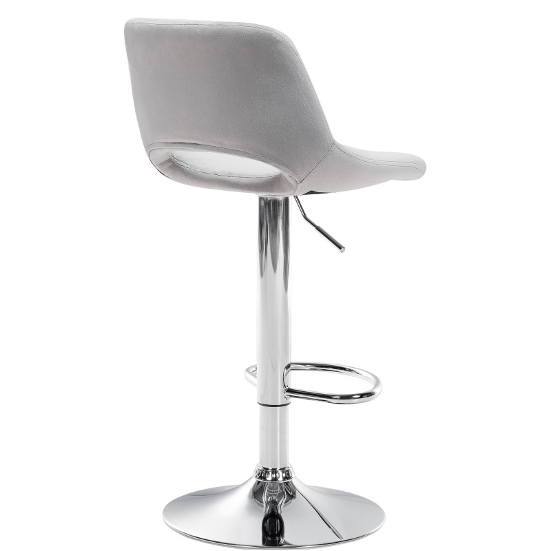 Tabouret de bar en velours chromé Camden gris clair