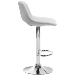 Tabouret de bar en velours chromé Camden gris clair