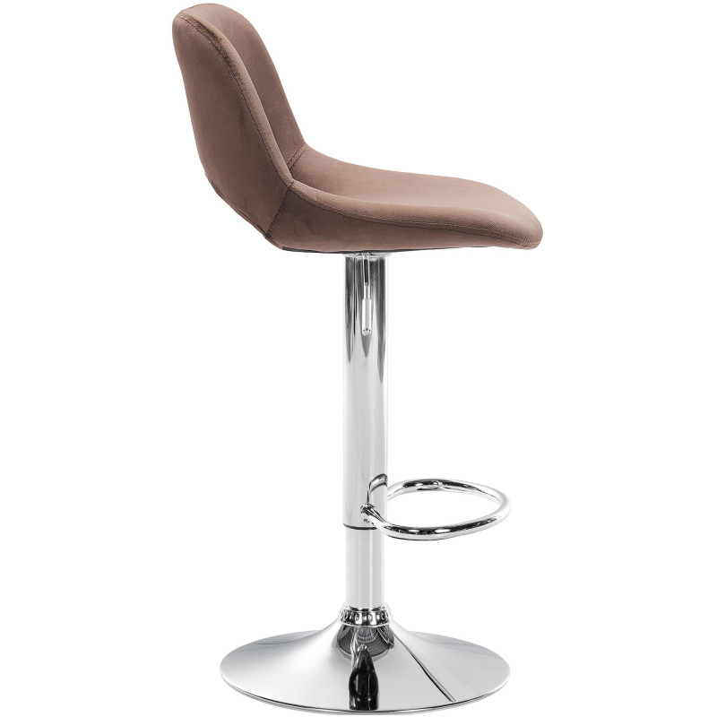 Tabouret de bar en velours chromé Camden brun
