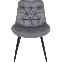 Chaise de salle à manger Rossford en velours gris foncé