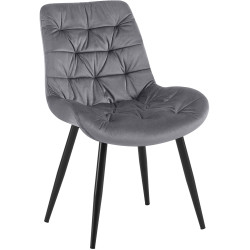 Chaise de salle à manger Rossford en velours gris foncé