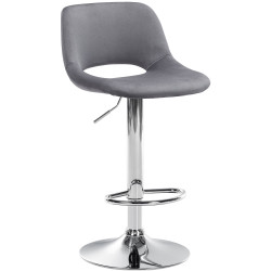 Tabouret de bar en velours chromé Camden gris foncé
