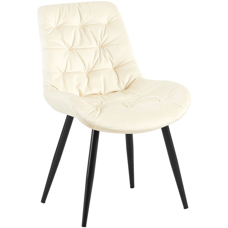 Chaise de salle à manger Rossford en velours crème