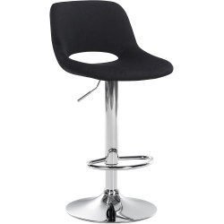 Tabouret de bar en velours chromé Camden noir